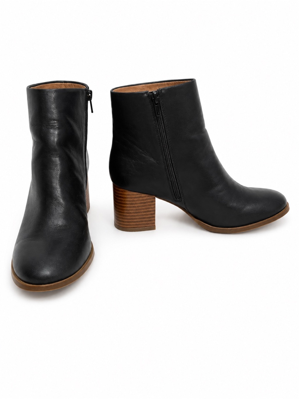 J.Crew Factory Black Leather Ankle Boots Size 9.5